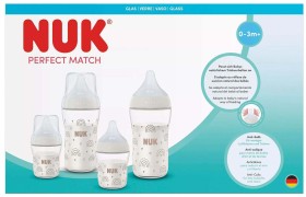 Nuk Perfect Match Multipack, Σετ με 4 Γυάλινα Μπιμπερό 0-3m+, 1 σετ 10.225.351