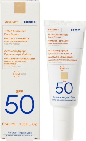 Korres Yoghurt Tinted Sunscreen Face Cream SPF50 Αντηλιακή Κρέμα Προσώπου με Χρώμα 40ml