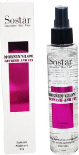 SOSTAR Mornin Glow Refresh & Fix Σπρέι Προσώπου Ενυδάτωσης & Σταθεροποίησης Μακιγιάζ 125ml