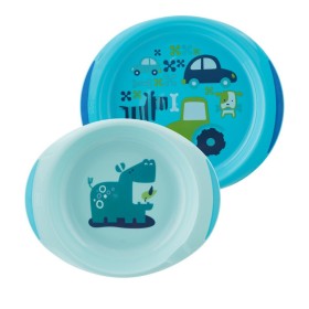 Chicco Baby Dish Set Μπλε 12m+ 2τμχ (16002-20)