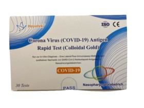Hoyotek Corona Virus Antigen Rapid Test Colloidal Gold Ρινικό Δείγμα 30τμχ