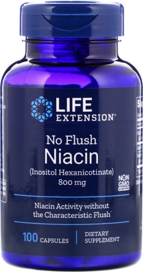Life Extension No Flush Niacin Βιταμίνη 800mg 100caps