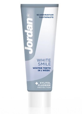 Jordan White Smile Xylitol & Fluoride Protection Toothpaste Φθοριούχος Λευκαντική Οδοντόκρεμα 75ml