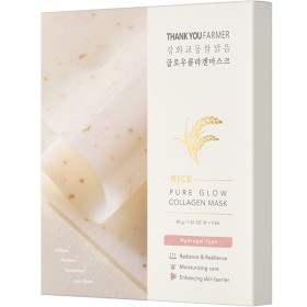 Thank You Farmer Rice Pure Glow Collagen Mask Μάσκα Προσώπου Για Λάμψη & Ενυδάτωση 4τμχ