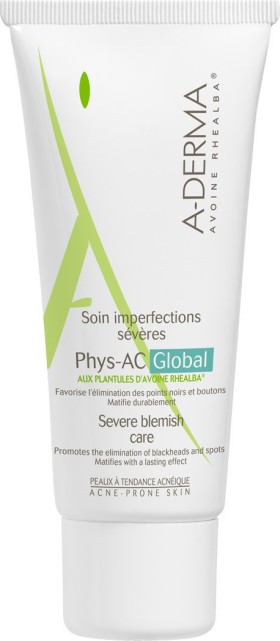 A-Derma Phys-AC Global Soin Imperfections Severes Φροντίδα για Ατέλειες Δέρματος με Τάση Ακμής 40ml