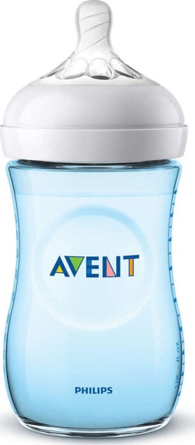 Avent Natural Πλαστικό Μπιμπερό Μπλε 1m+ 260ml SCF035/17
