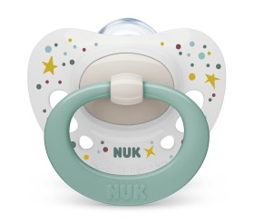 Nuk Signature Σιλικόνης 0-6m Λευκό - Πράσινο 1τμχ 10.730.652