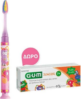 Gum Set Junior Light-Up Ροζ Soft Οδοντόβουρτσα 903 & ΔΩΡΟ Junior Οδοντόκρεμα 7+ Ετών Tutti Frutti 50ml