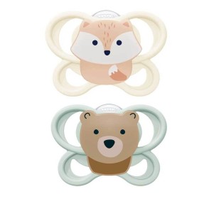 Nuk Perfect Match Air Πιπίλες Σιλικόνης με Θήκη για 0-2m Bear / Fox 2τμχ  10.174.006
