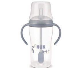 Nuk Perfect Match Εκπαιδευτικό Μπιμπερό με Καλαμάκι Σιλικόνης Penguin 8m+ 260ml 10.216.318