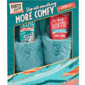 Dirty Works Slip Into Something More Comfy Σετ Περιποίησης με Αφρόλουτρο 200ml και Κρέμα Σώματος 200ml & 1 Ζευγάρι Παντόφλες