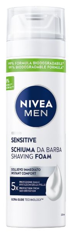 Nivea Sensitive Αφρός Ξυρίσματος για Ευαίσθητες Επιδερμίδες 200ml