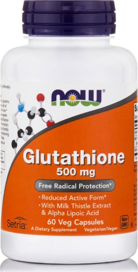 Now Glutathione 500mg Γλουταθειόνη 60caps