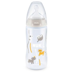 Nuk First Choice Μπιμπερό Πλαστικό με Θηλή Σιλικόνης M και Δέικτη Ελέγχου Θερμοκρασίας Μπεζ Ζωάκια 6-18m 10.741.940