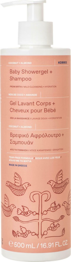 Korres Baby Αφρόλουτρο Σαμπουάν Coconut & Almond 500ml