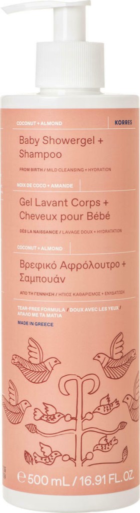 Korres Baby Αφρόλουτρο Σαμπουάν Coconut & Almond 500ml