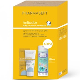 Pharmasept PROMO PACK Αδιάβροχο Βρεφικό Αντηλιακό Γαλάκτωμα Heliodor για Πρόσωπο & Σώμα SPF50 100ml & ΔΩΡΟ Baby Mild Bath 250ml