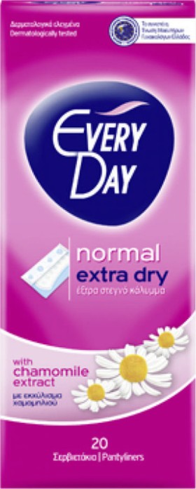 Every Day Normal Extra Dry Σερβιετάκια με Εκχύλισμα Χαμομηλιού 20τμχ