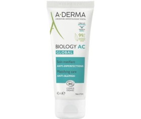 A-Derma Biology AC Global Κρέμα Προσώπου για Ενυδάτωση, Ατέλειες & Ακμή 40ml