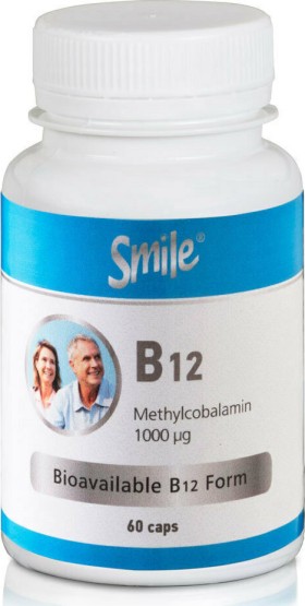Smile B12 Methylcobalamin 1000mg 60caps
