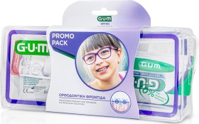 Gum Ortho Care Kit με Ορθοδοντική Οδοντόβουρτσα 124 1τμχ, Προτεμαχισμένο Κερί Ortho 723 1τμχ, AftaClear Gel 2400 2x2ml, Νήμα Ortho 3 σε 1 3220 5τμχ