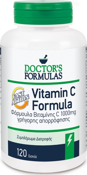 Doctors Formulas Vitamin C Φόρμουλα Γρήγορης Απορρόφησης 1000mg 120tabs