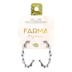 Farma Bijoux Υποαλλεργικά Σκουλαρίκια Ασημί Κρίκοι Σπιράλ 30mm C904-30