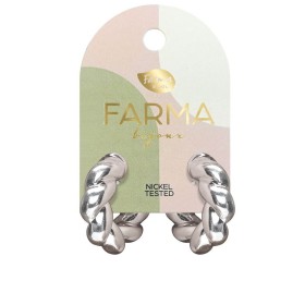 Farma Bijoux Υποαλλεργικά Σκουλαρίκια Κρίκοι Ασημί Πλεξόυδες 30mm, 1 ζευγάρι WOW3