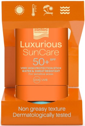 InterMed Luxurious Suncare Very High Protection Stick, Αντηλιακό Stick Προσώπου - Ευαίσθητων Ζωνών SPF50+ 16gr
