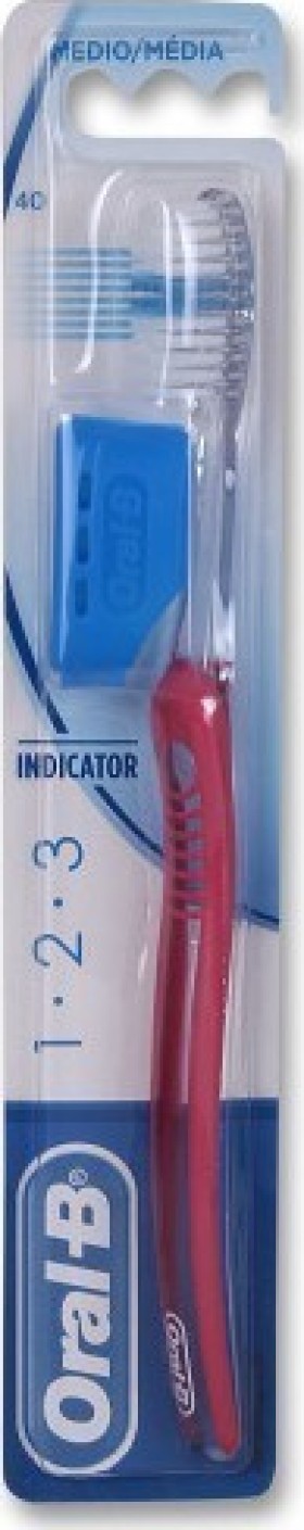 Oral-B 1-2-3 Indicator 40 Medium Kόκκινη 1τμχ