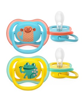 Philips Ορθοδοντικές Πιπίλες Σιλικόνης Ultra Air για 18m+ Frog/ Monkey 2τμχ SCF349/58