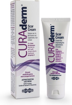 Uni-Pharma CURAderm Scar Cream Κρέμα για τη Βελτίωση της Εμφάνισης των Ουλών 50ml