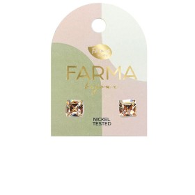 Farma Bijoux Υποαλλεργικά Σκουλαρίκια Κρύσταλλα Τετράγωνα 6mm BE36C01 1 Ζευγάρι
