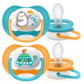 Avent Πιπίλα Σιλικόνης Ultra Air Animals  Πιγκουινάκι & Χελωνίτσα 6-18m 2τμχ SCF080/12