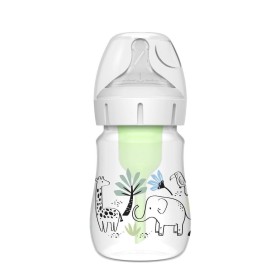 Dr Browns Natural Flow Anti-Colic Options+ Πλαστικό Μπιμπερό με Φαρδύ Λαιμό, Θηλή Σιλικόνης 0m+ Λαγουδάκι 150ml WB51008