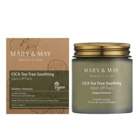MARY+MAY Cica Tea Tree Soothing Wash Off Pack, Κρεμώδης Μάσκα Προσώπου με Άργιλο 125g